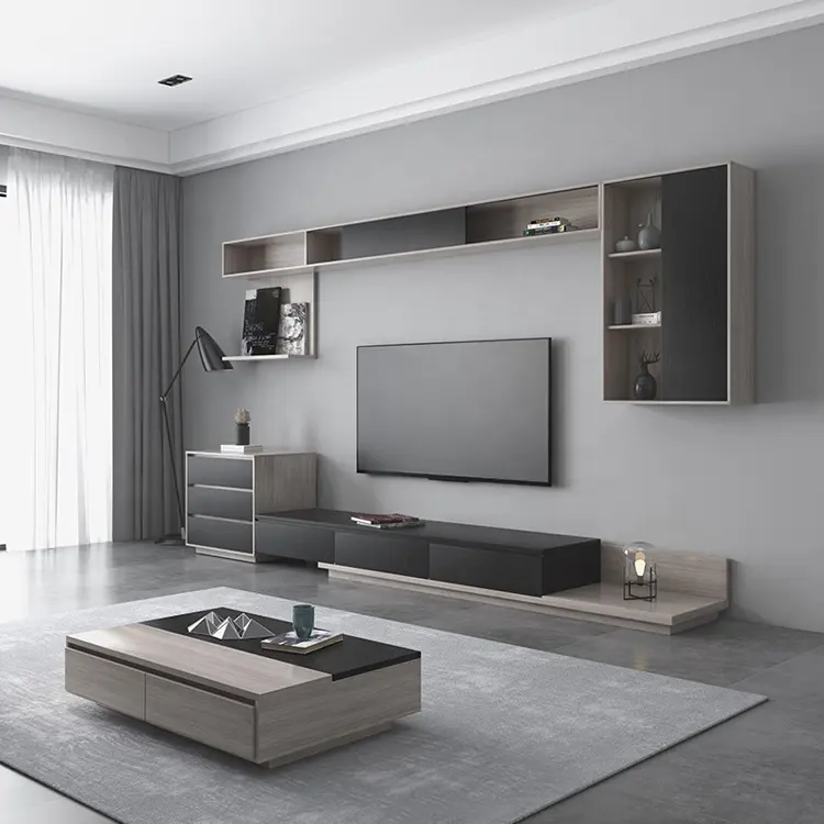 Großhandel günstigen Preis moderne Schrank Design TV steht Tisch MDF Möbel Holz Wohnzimmer TV Schrank Rack