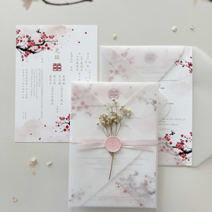 Papel de Algodón Vellum Translúcido Premium Elegante para Invitaciones de Boda, Logotipo Personalizable, Impresión Tipográfica, Estampado Dorado - Product Image 2