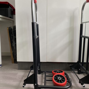 Chariot à bagages industriel portable à deux roues en acier inoxydable, chariot d'épicerie, plate-forme pliable tirée à la main, outils de stockage - Product Image 6