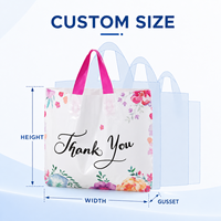 Sac de Courses Personnalisé en PE en Stock, Sac en Plastique avec Votre Logo, Sac Cadeau en Plastique avec Poignées