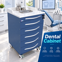 Chariot médical en métal à 5 tiroirs, chariot à instruments en acier inoxydable, mobilier de clinique dentaire, armoire mobile dentaire