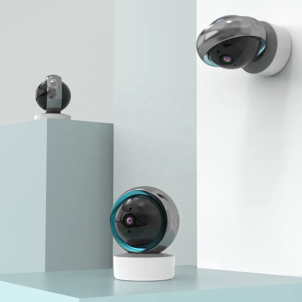 Tuya PTZ Kamera CCTV 1080P Cerdas Dalam Ruangan, Kamera CCTV dengan Mikrofon untuk Keamanan Rumah