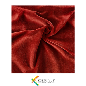 Tissu en velours tricoté de haute qualité, couleur rouge, 240 g/m², 80 % coton, 20 % polyester, 180 cm, vente en gros - Product Image 1