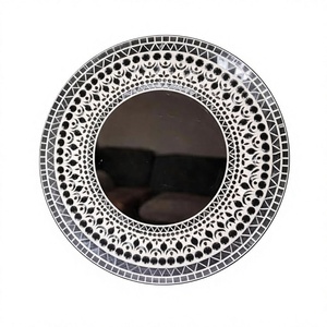 Miroir mural en mosaïque, forme ronde, cadre transparent, décoration murale pour la maison, la salle de bain, la chambre à coucher, prix le plus bas, meilleur produit, respectueux de l'environnement - Product Image 1