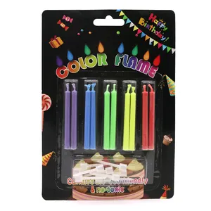 Huaming Color Flamed Birthday Cake Decor Magic Light Candles Children Party Supplies Funny Color Flame Birthday Candles