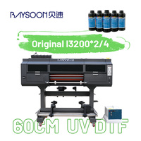Machine d'impression UV DTF Baysoon I3200, 3 têtes d'impression, 2 en 1, imprimante UV DTF tout-en-un avec laminateur, imprimante UV DTF pour autocollants en cristal