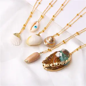 Boho Sea Beach Gold Papua Shell Pendant Necklace For Women Collier Femme Summer Jewelry Bohemian