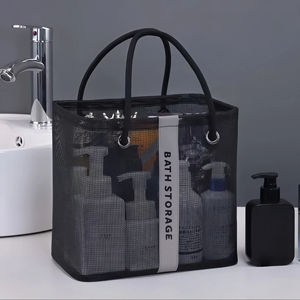 Cross-border <b>Large</b> Rubber Mesh Minimalist Modern Bath <b>Bag</b> for Men's Toiletries Student Dormitory Storage - Product Image 5