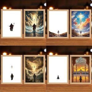 Chúa Giêsu đèn 4D LED Christ khung chiếu sáng hình ảnh Ánh sáng ban đêm Thánh Thần đèn với inspirational tin nhắn Christian trang trí nội thất - Product Image 5