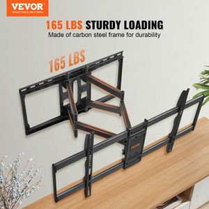 Full Motion <b>TV</b> Wall Mount <b>Bracket</b> by DB Wholesale, Steel Construction, <b>Swivel</b> Tilt Adjustable, Fits 37-90 Inch <b>TVs</b>, Hinged Frame - Product Image 3