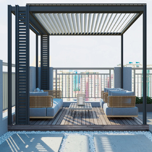 3x6 Pergola Bioclimatique Gazebo Toit électrique motorisé étanche <span class=keywords><strong>Kit</strong></span> Pergola à persiennes en aluminium Cadre en <span class=keywords><strong>bois</strong></span> métal nature - Product Image 3