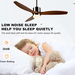 Châu Âu Mỹ Phong Cách Rắn Gỗ Ba Lá <span class=keywords><strong>Fan</strong></span> Thiết Kế Đơn Giản LED Quạt Trần Ánh Sáng Cho Phòng Ăn Phòng Khách - Product Image 3