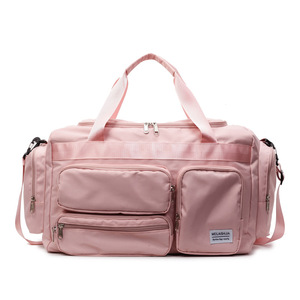 Large-Capacity Unisex Foldable Solid Color Duffle Bag Short-Distance Travel Fashionable Polyester Carry-On <b>Luggage</b> Zipper - Product Image 1