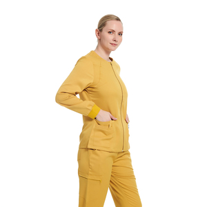 2024 Unisex scrub uniformi set ospedale infermiere salone <span class=keywords><strong>di</strong></span> bellezza uomo donne lavoro lavoro giacca con Zip pantaloni tuta - Product Image 4