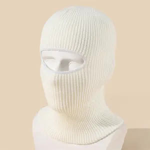 Ski maske Winter Warme Kopf bedeckung Skifahren Cold Riding Mask Dreiloch-Woll masken Gesicht Gestrickt Full Ski Face Kopf bedeckung