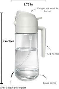 Bouteille pulvérisateur d'huile 2-en-1 en verre avec pompe, vaporisateur d'huile d'olive pour la cuisine - Product Image 3