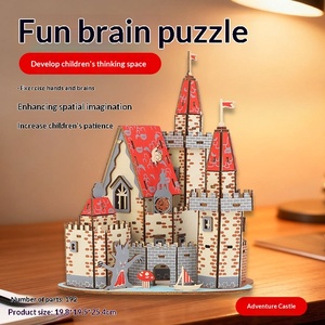 Puzzle 3D en bois Château de conte de fées Modèle d'assemblage fait main DIY Jouet éducatif Ornement Cadeau pour les enfants de 0 à 24 mois - Product Image 4