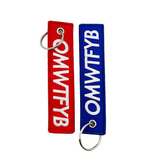 Porte-clés en polyester double face brodé personnalisé, cordon en acier inoxydable, porte-clés personnalisé pour étiquette de <span class=keywords><strong>vol</strong></span> et de jet - Product Image 2