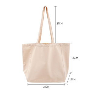 Sac en coton de grande capacité en gros d'usine, sac fourre-tout en toile personnalisé pour la promotion en magasin - Product Image 3
