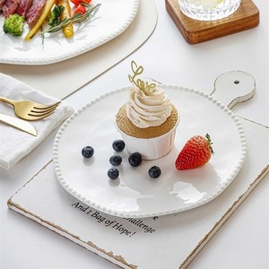 Creative White Ceramic Steak &amp; <strong>Cake</strong> <strong>Plate</strong> Microwave Safe Modern Design High-end Flat <strong>Plate</strong> For Breakfast - Product Image 5
