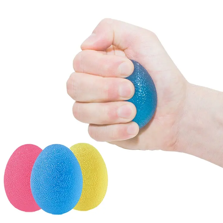 Personalizar colores gel de sílice TPE huevo masaje bola mano deportes estrés alivio juguete