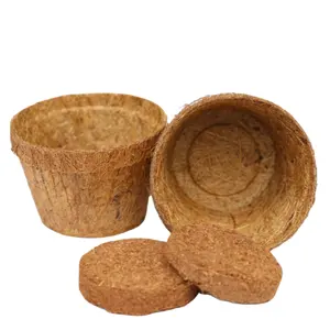 Coconut fiber pots biodegradable potted plants indoor and outdoor 100% natural coir seed pots for plants and seeds nursery