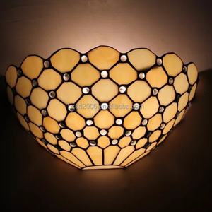 Lampe murale LED de luxe de style Tiffany, design européen, 12 pouces, semi-fait main, verre teinté élégant, 2700K blanc chaud, chambre/salon - Product Image 4