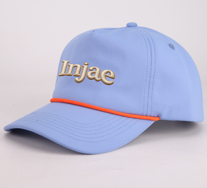 Casquettes de baseball personnalisées en usine à faible MOQ, échantillon rapide, logo brodé 3D, casquettes en coton à 5 panneaux, chapeaux de golf sportifs d'extérieur avec corde - Product Image 3