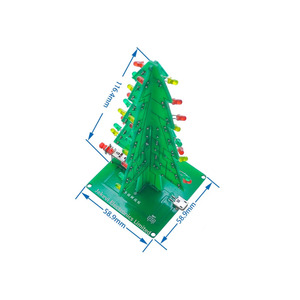 Jekevi New and Original 3D Color Christmas <b>Tree</b> LED Flowing <b>Light</b> Flashing <b>Tree</b> Electronic DIY Production Kit - Product Image 1