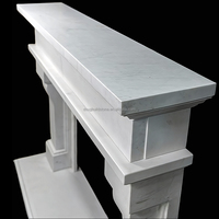 Cheminée en marbre moderne personnalisée en pierre naturelle blanche pour usage intérieur, idéale pour la chaleur et la décoration de la maison - Projet Villa