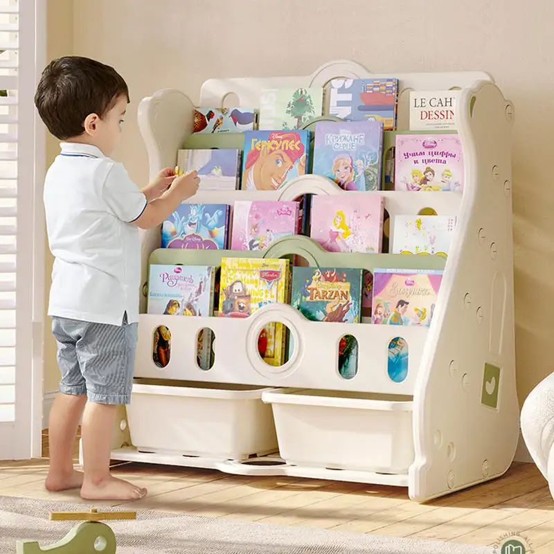 Baby BookShelf Furniture Sets Kids Toys Storage Organizer Kids Cabinets Teen Children Kindergarten Plastic Storage Book Shelf