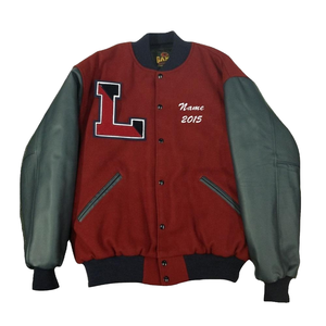 Meilleure vente Veste universitaire pour hommes patchs en chenille corps en laine brodé personnalisé manches en cuir vente en gros veste personnalisée - Product Image 1