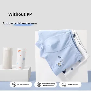 Sous-vêtements pour enfants en coton pur doux pour garçons et filles, taille moyenne et grande, caleçons antibactériens pour enfants, directement de l'usine - Product Image 2