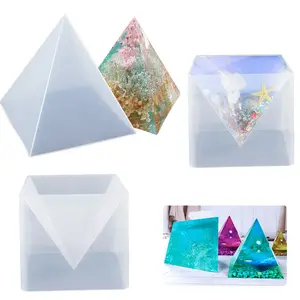 Frame Jewelry Making Craft Mould Tool Large Pyramid Mold Pyramid Resin With Plastic Super Silicone Custom Logo Cake Tools 50PCS