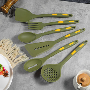 Utensilios de cocina antiadherentes de silicona de nuevo diseño, 6 uds., tenedor, espátula, cuchara, juego de utensilios de cocina de silicona resistente al calor - Product Image 3