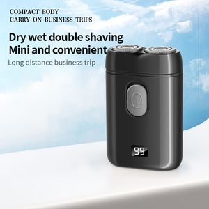 Afeitadora eléctrica recargable por USB para hombres, cuchilla de corte magnética doble, afeitadora rotativa para viajes y uso en coche, función lavable - Product Image 2