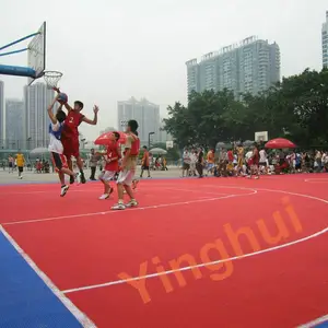 Suelos deportivos con enclavamiento de Pp, baldosas de plástico modulares suspendidas, suelos de cancha de baloncesto al aire libre