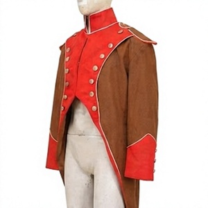 Uniforme Histórico Napoleónico de Lana para Hombre, Doble Botonadura, Color Rojo Marrón, Traje de Invierno, Frac con Logotipo Personalizado - Product Image 3