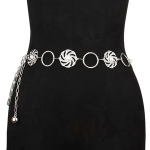 Cadena corporal de moda con diseño de flor de diamantes de imitación dorados, cinturón de metal hueco, accesorio para fiesta - Product Image 2