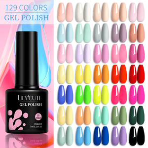 LILYCUTE Precio al por mayor 184 colores 7ml Esmalte de uñas en gel OEM Etiqueta privada Colores brillantes Barniz de gel híbrido semipermanente - Product Image 1