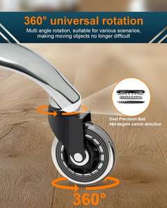 Klare Bürostuhl räder Ersatz gummi räder für Game Desk Universal <span class=keywords><strong>Fit</strong></span> 3-Zoll-Hochleistungs-Stuhlrolle, geräusch frei - Product Image 6