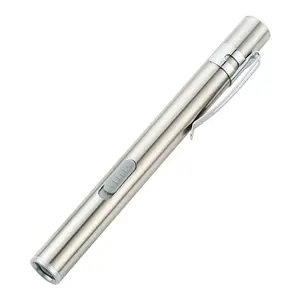 Energy-saving Portable Professional Medical Handy Pen Light USB Rechargeable Mini Flashlight LED Torch with Stainless Steel Clip