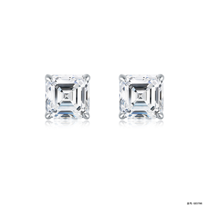 Diseñador de Navidad Pendientes de joyería de moda <span class=keywords><strong>18K</strong></span> Oro 0.5ct Square Asscher Cut Lab Grown Diamond Stud Pendientes para mujeres - Product Image 1