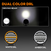 Phare de conduite tout-terrain LED 9 pouces, faisceau combiné DRL ambre, phare de travail LED Emark avec couvercle noir pour 4x4, camion, VTT, UTV, pick-up