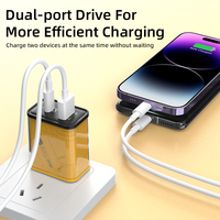 Adaptor suplai PD USB dua Port pengisian daya Cepat 20W Multi-Port tipe-c pengisian daya Cepat 5V3A untuk ponsel grosir EU UK US