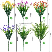 Untuk Dekorasi Luar Ruangan, Rangkaian Bunga Plastik Camellia Rumput Musim Semi Buatan 7 Cabang, Vas 30-100cm, Buatan Tangan Bertabur Bintang