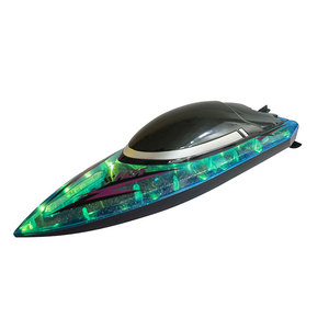 Barco RC de Alta Velocidad a Escala 1:16, Barco a Control Remoto Inalámbrico de 2.4G con Luces LED para Jugar en el Agua al Aire Libre - Product Image 5