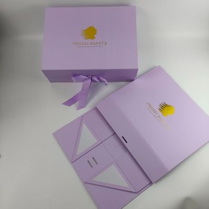 Low MOQ 100 & Ready Stock for Quick Delivery Fully Custom Luxury <b>Gift</b> Box with Magnetic Ribbon Closure for Small Wig Business - Product Image 1