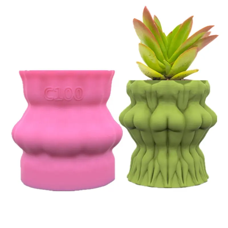 Creative 3D funny cartoon successive women's body shape silicone diy concrete cement wax gypsum flower pot mold