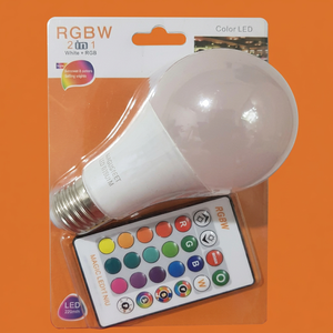 LED RGB Colorful <b>Globe</b> Sensor Solar 7W A60 E27 Base Plastic Housing Color Temperature Gradual Changing Remote Control Dimmable - Product Image 1
